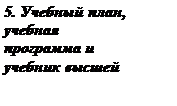 Подпись: 5. Учебный план, учебная программа и учебник высшей школе